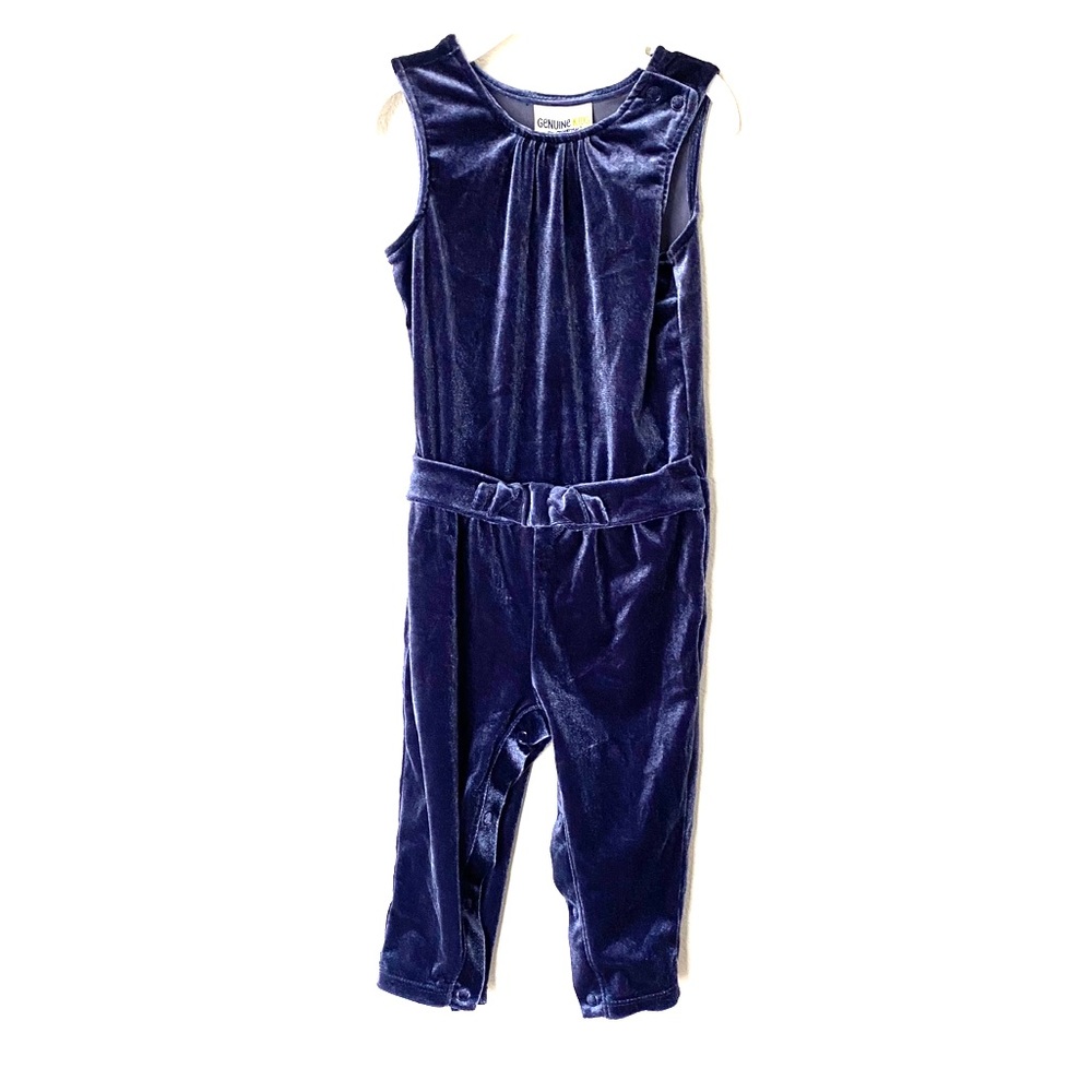 Blue Velour Jumpsuit
